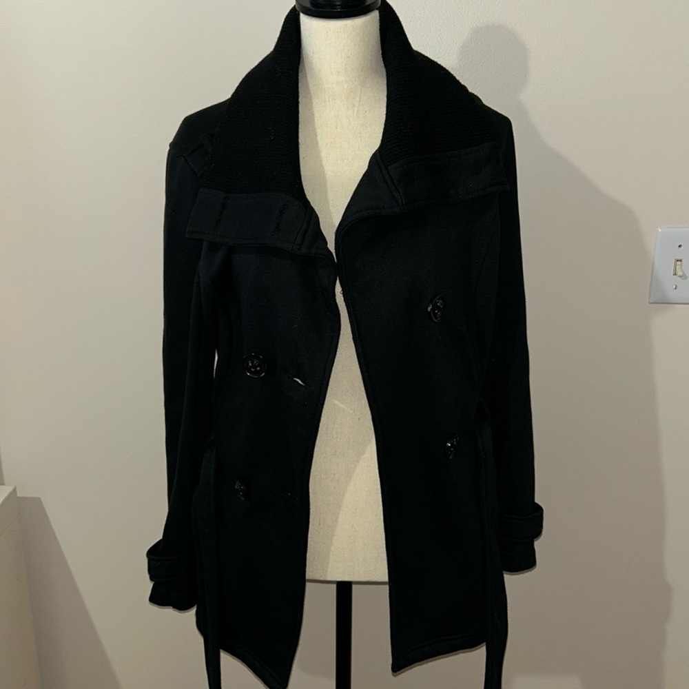 Black mid length winter jacket
